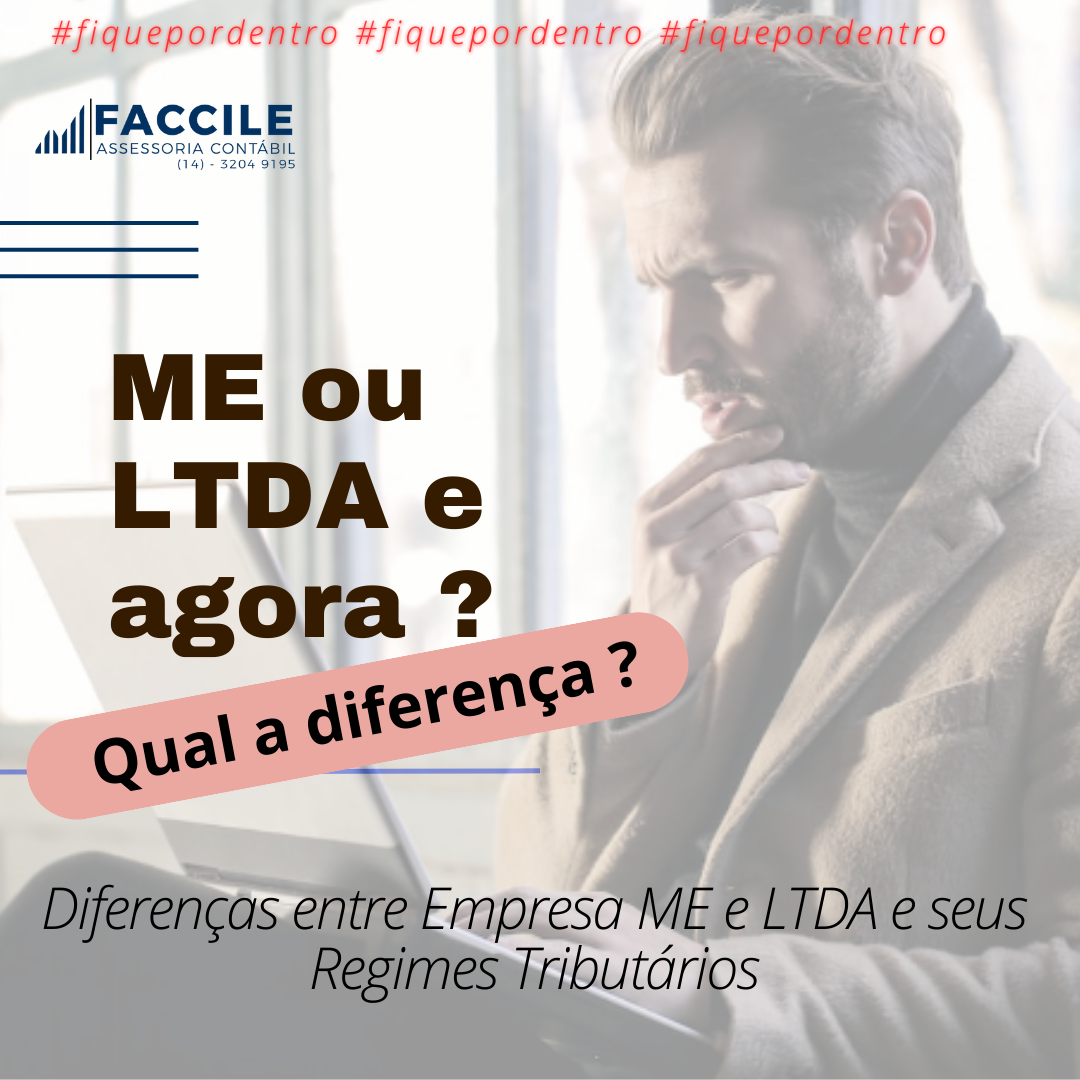 Diferenças entre Empresa ME e LTDA e seus Regimes Tributários: Simples Nacional, Lucro Presumido e Lucro Real.